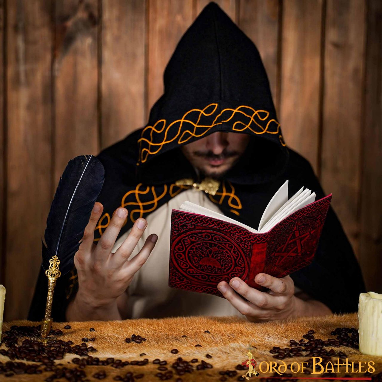 Diario Medieval Pentáculo Hecho a Mano Diario de Piel Auténtica - Imagen 8