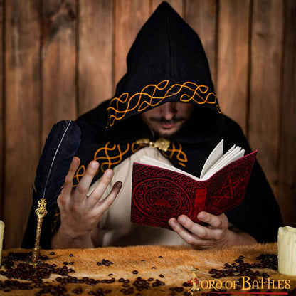 Diario Medieval Pentáculo Hecho a Mano Diario de Piel Auténtica - Imagen 8