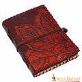 Diario Medieval con Diseño de Hojas en Relieve Diario de Cuero Vintage - Imagen 1