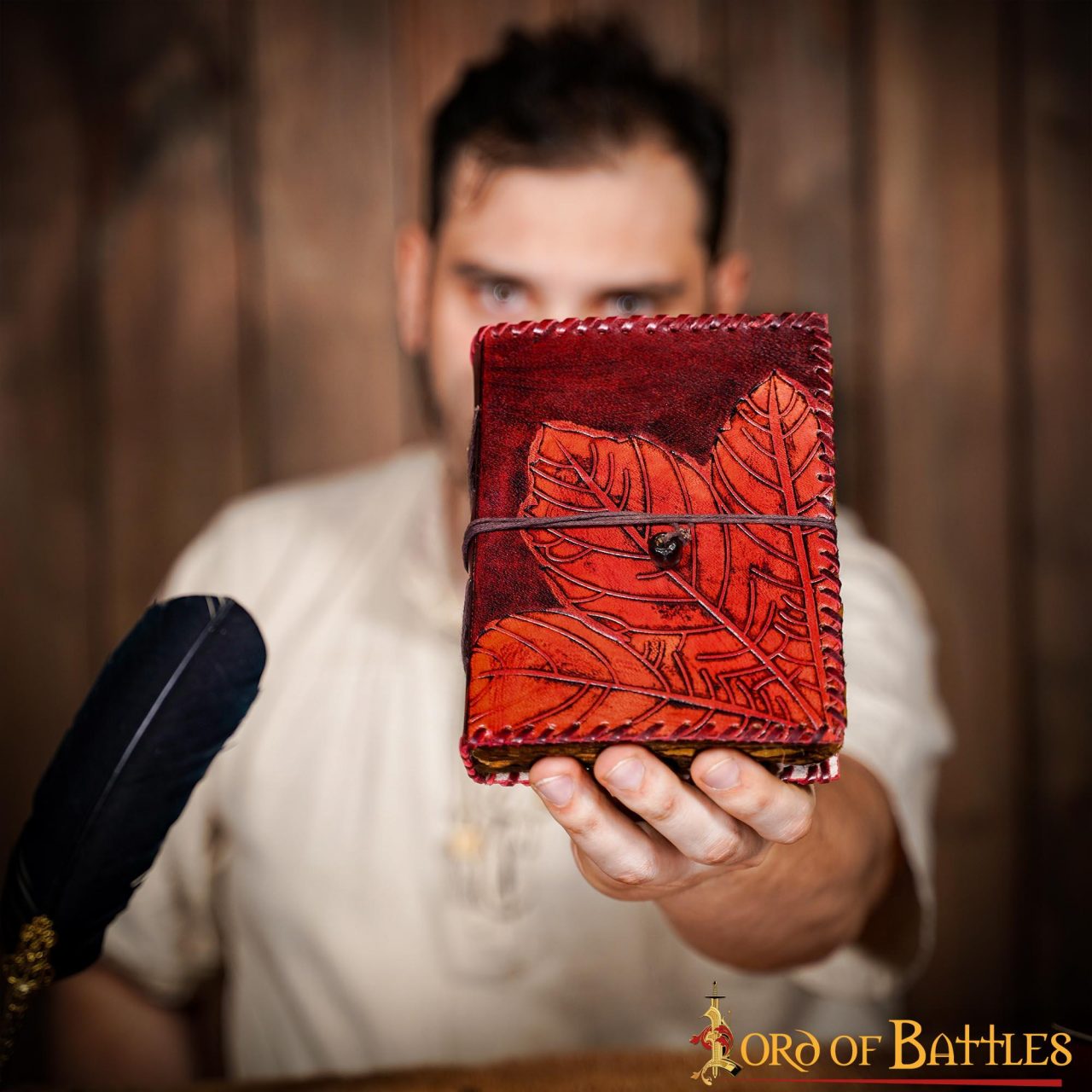 Diario Medieval con Diseño de Hojas en Relieve Diario de Cuero Vintage - Imagen 8