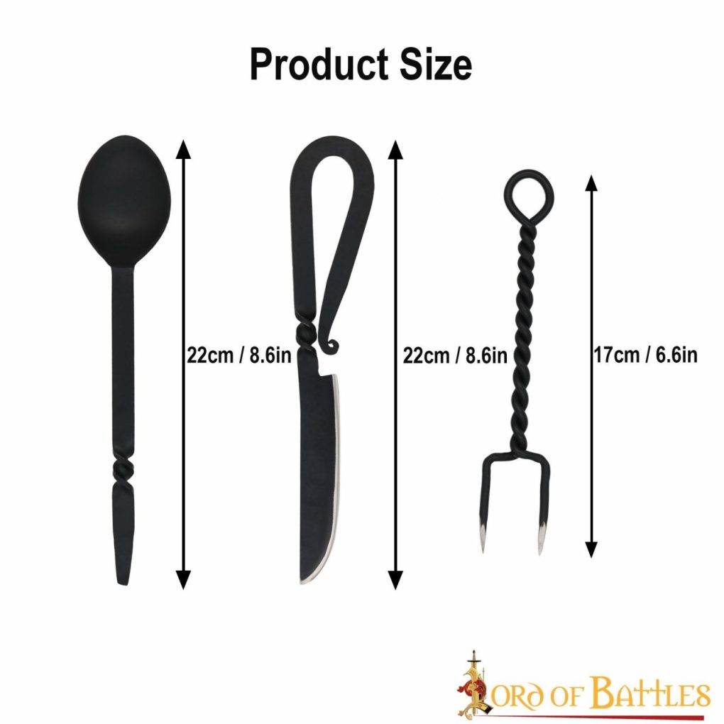 Juego de Cubiertos Rústicos de Acero Inoxidable Funcionales para Campamento - Imagen 3