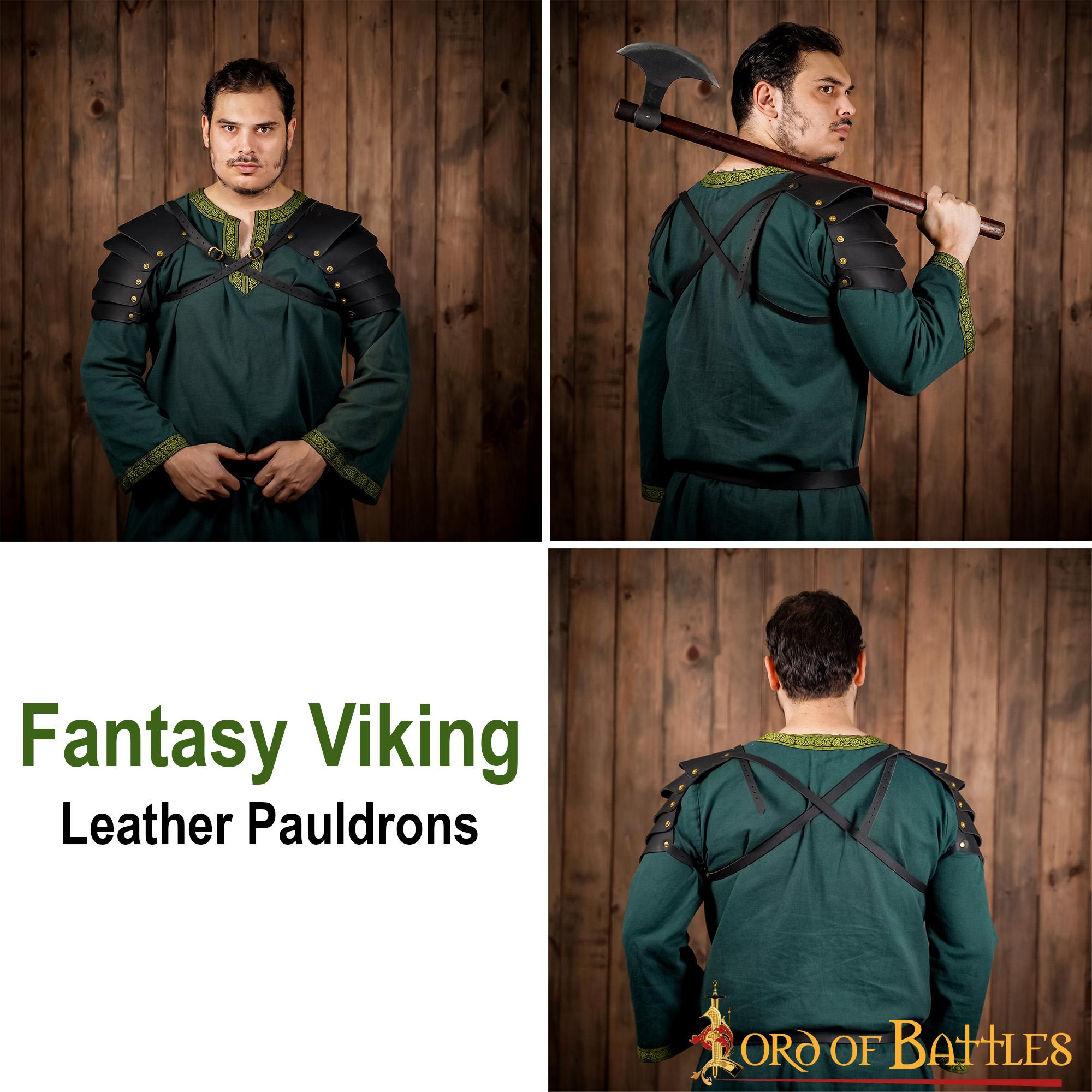 Fantasía Vikingo Pauldrons Cuero con Cinturones de Cuero Ajustables - Imagen 9