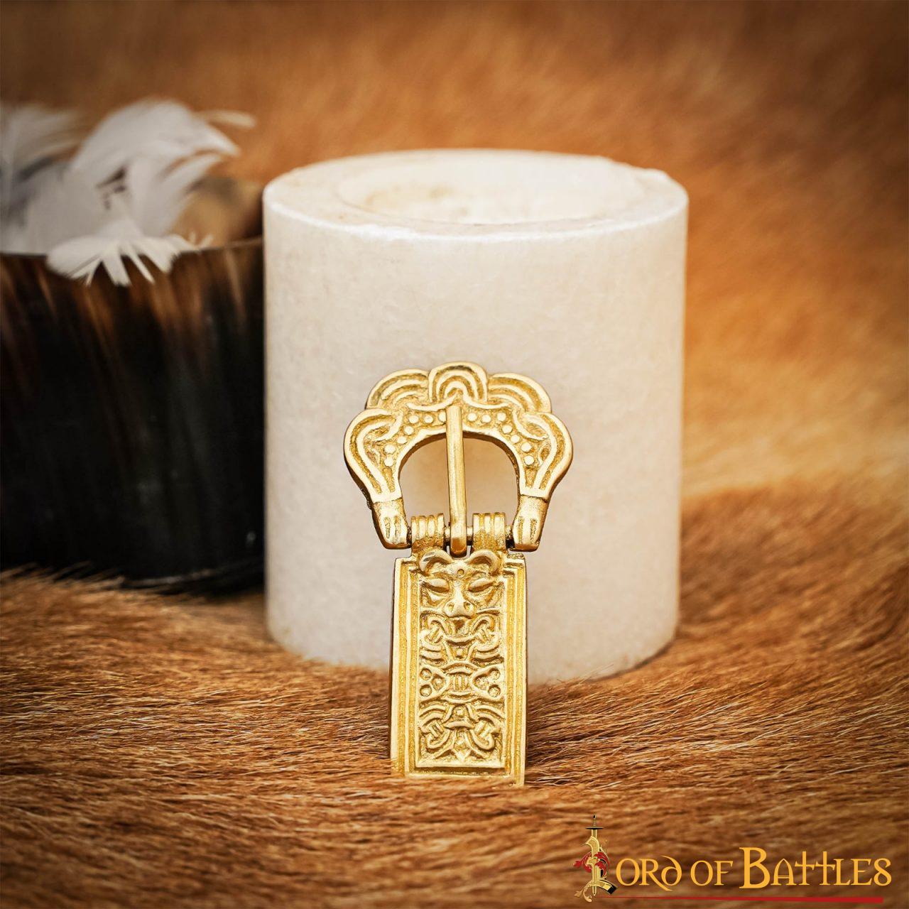 Hebilla Medieval de Latón para Cinturón - Accesorio Histórico Grabado - Latón Macizo - Imagen 11