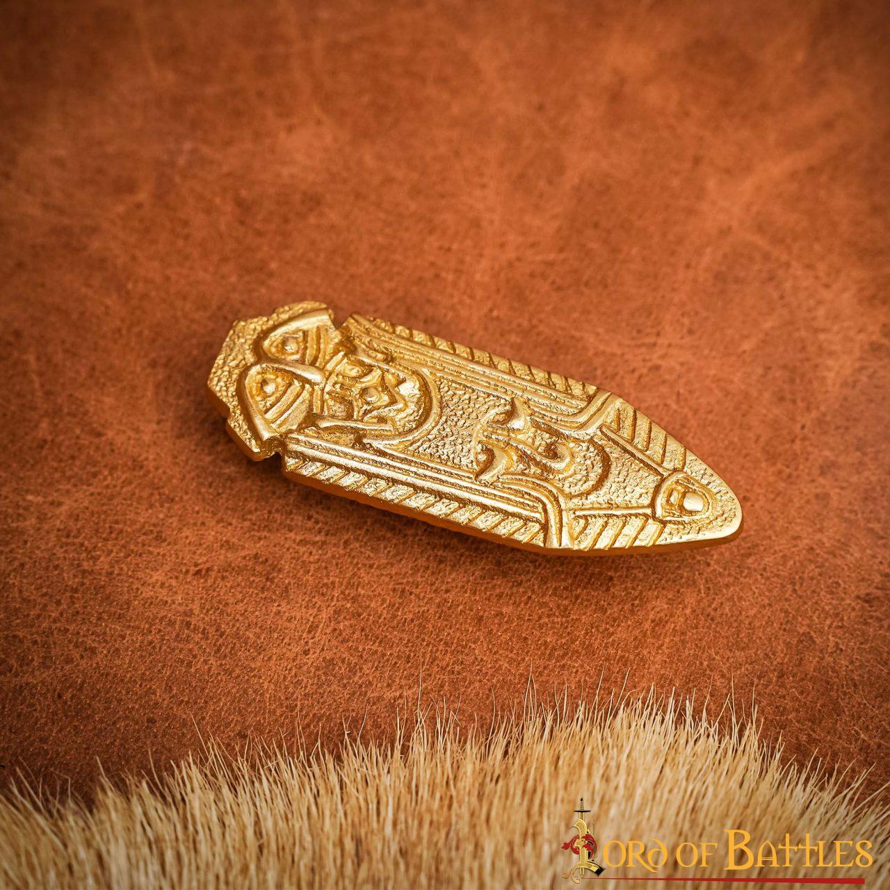 Punta de Cinturón de Latón Vikingo - Chape Grabado - Accesorio Medieval de Latón Macizo para Cinturón - Imagen 12