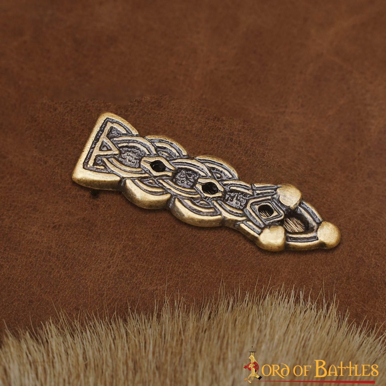 Latón Antiguo Pequeño Cinturón Celta / Chape Accesorio de Cuero - Imagen 5