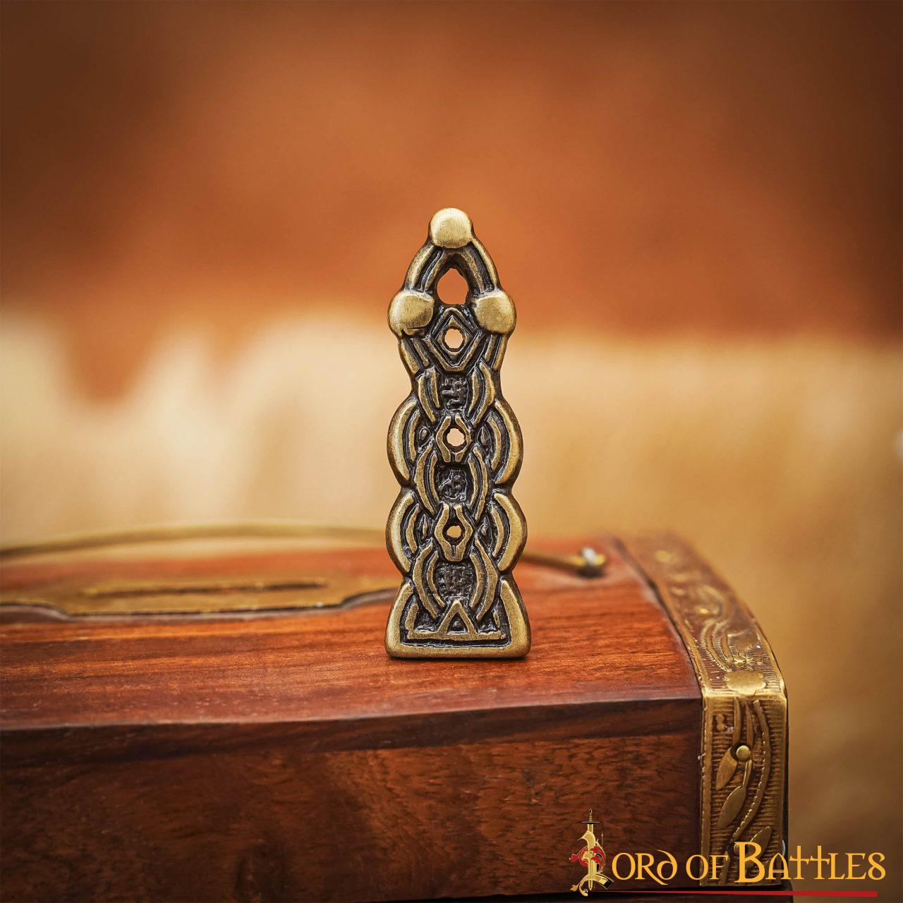 Latón Antiguo Pequeño Cinturón Celta / Chape Accesorio de Cuero - Imagen 7