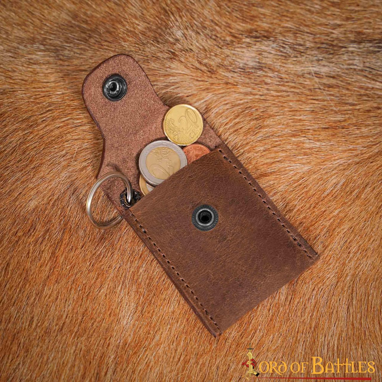 Llavero Monedero de Piel Auténtica Hecho a Mano - Imagen 4