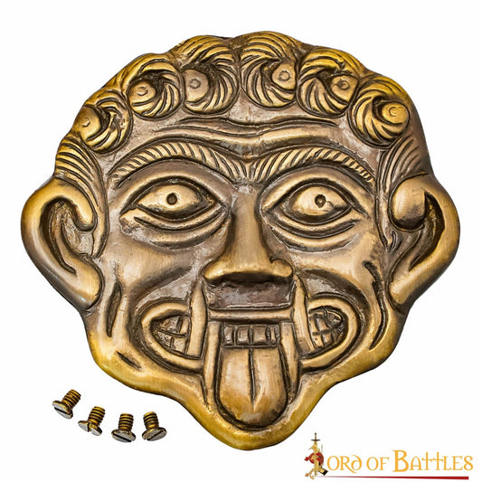 Gorgona Medusa Latón Antiguo Decoración - Imagen 2