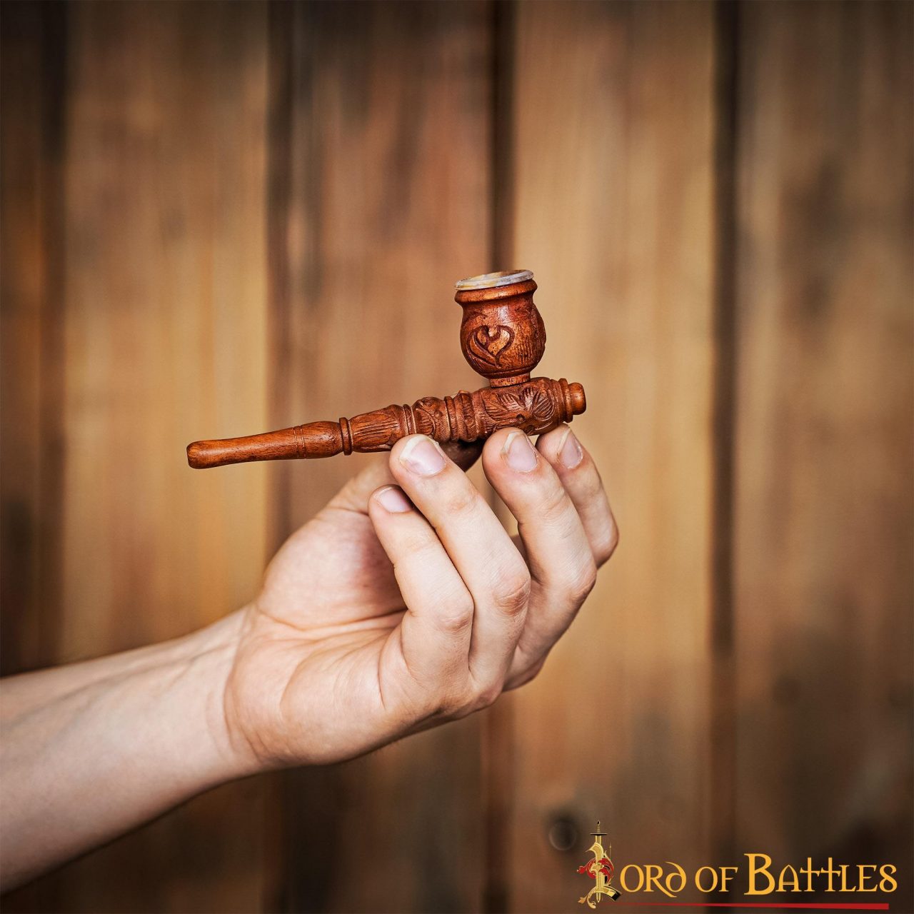 Mini Pipa de Madera para Fumar - Pipa de Bolsillo de Madera Tallada a Mano con Grabado Vintage - Imagen 9