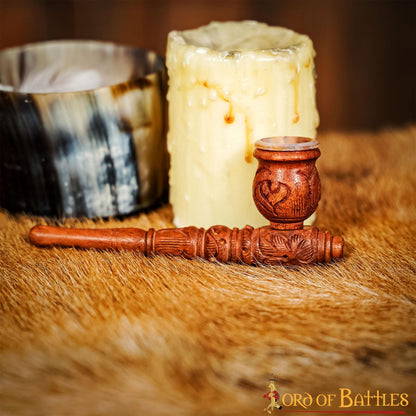 Mini Pipa de Madera para Fumar - Pipa de Bolsillo de Madera Tallada a Mano con Grabado Vintage - Imagen 8