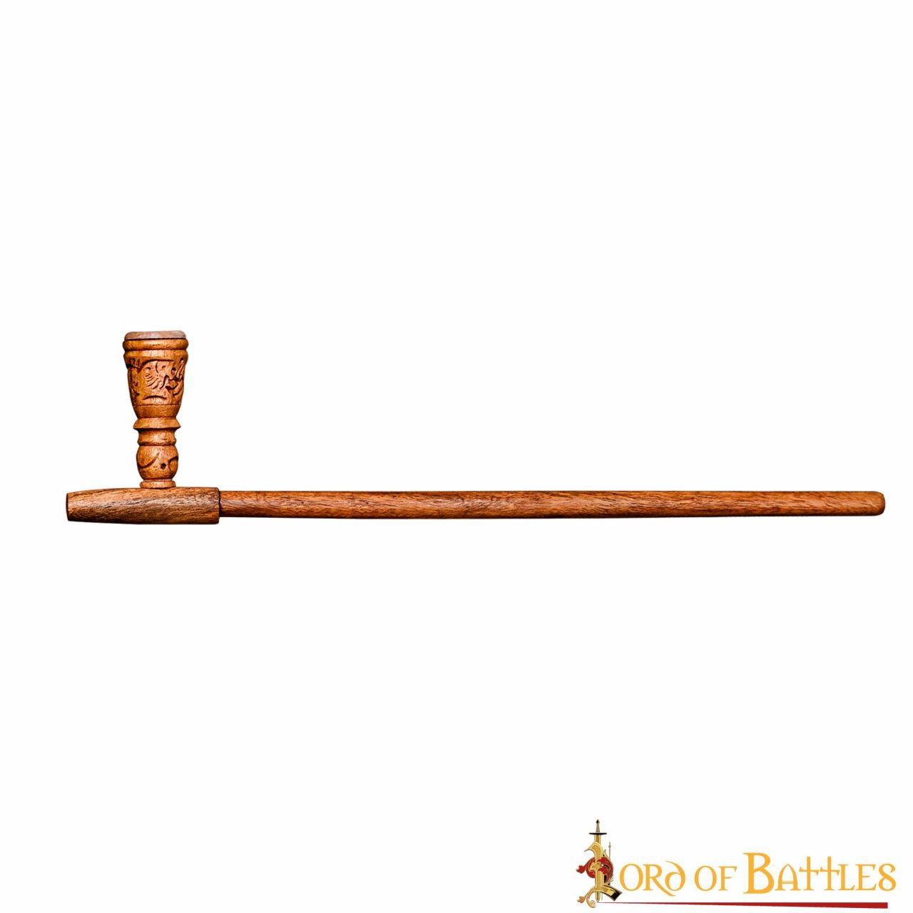 Pipa Artesanal de Madera de Acacia con Incrustaciones de Estilo Medieval - Imagen 7