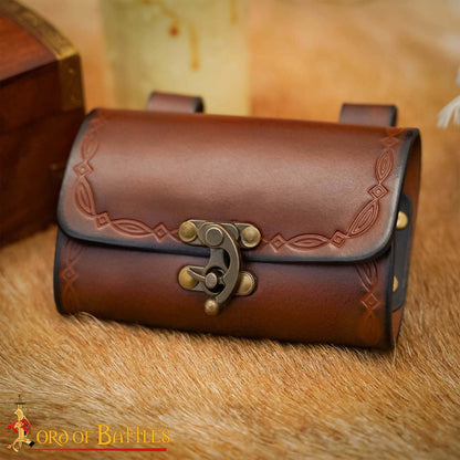 Imagen única de: Bolsa de pociones de cuero con 4 frascos
