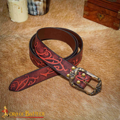 Cinturón Elfo Guardabosques de cuero genuino con hebilla de latón antiguo - imagen 16