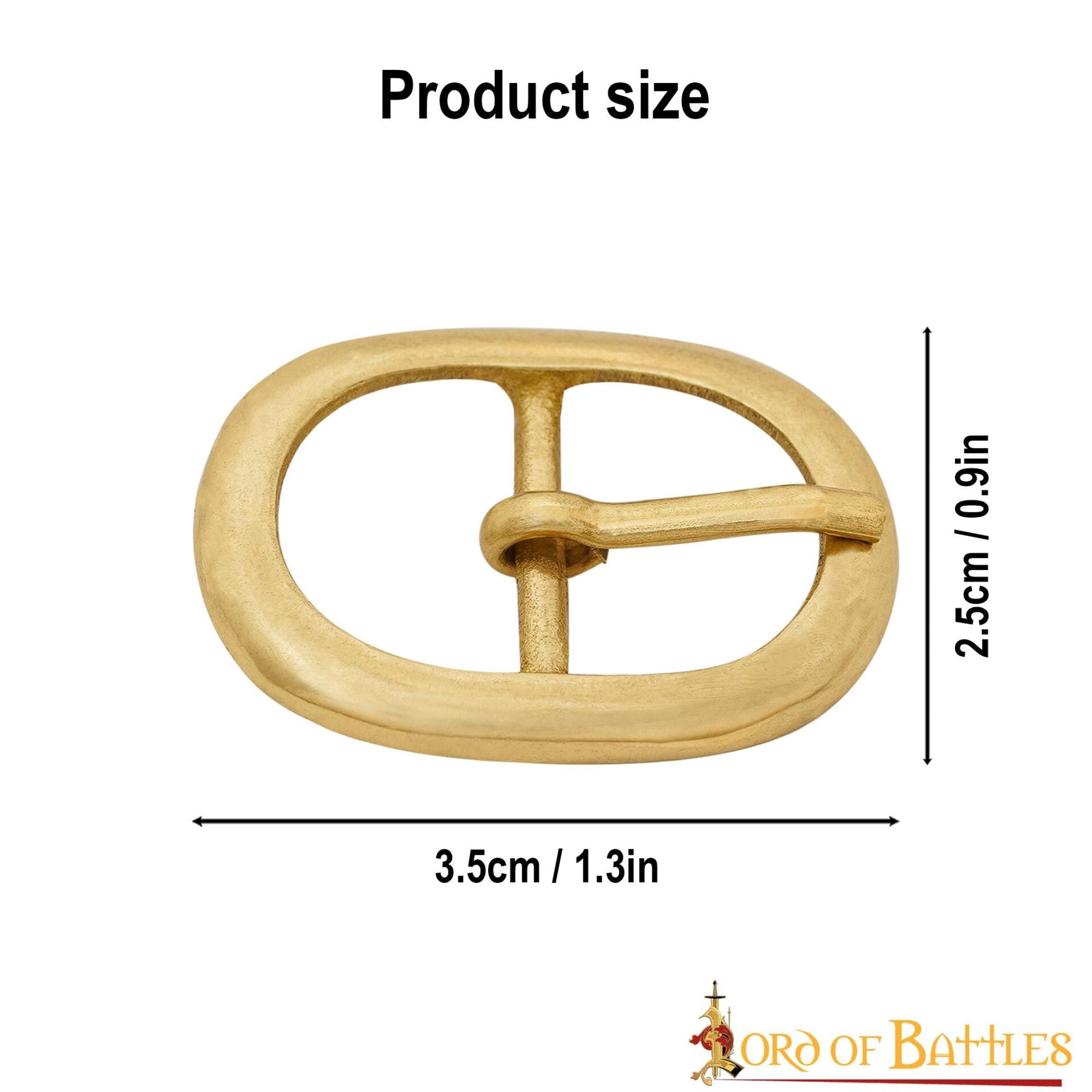 Juego de Hebillas de Cinturón Medievales Ovaladas de Latón (3 Piezas) - para Marroquinería, Prendas de Vestir y Accesorios - Imagen 9