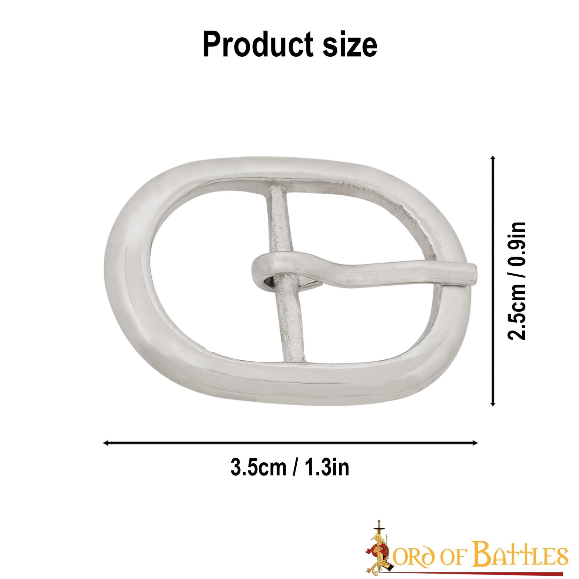 Hebillas Ovaladas Niqueladas de Inspiración Medieval - Juego de 3 Hebillas de Acero Acabadas a Mano - Imagen 9