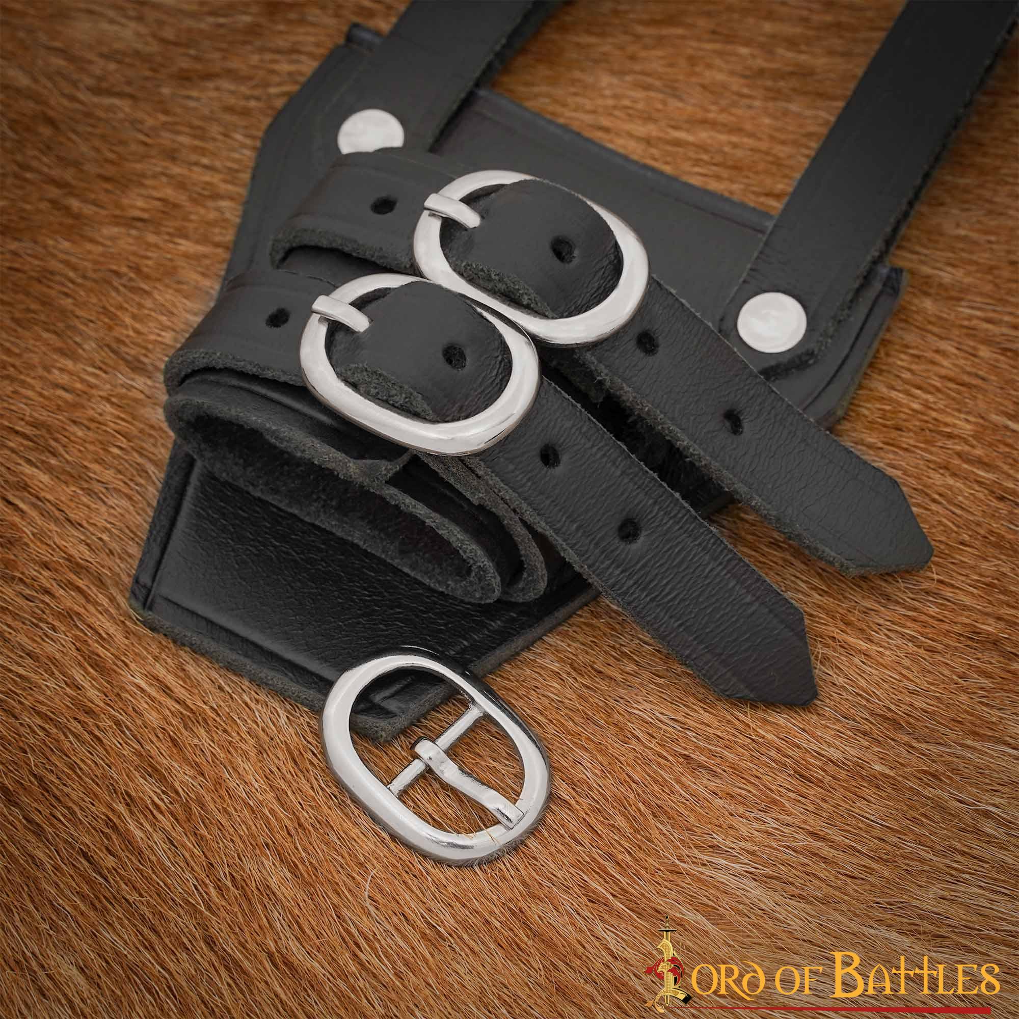 Hebillas Ovaladas Niqueladas de Inspiración Medieval - Juego de 3 Hebillas de Acero Acabadas a Mano - Imagen 11