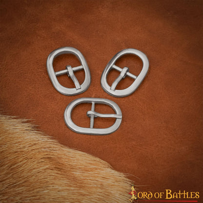 Hebillas Ovaladas Niqueladas de Inspiración Medieval - Juego de 3 Hebillas de Acero Acabadas a Mano - Imagen 10