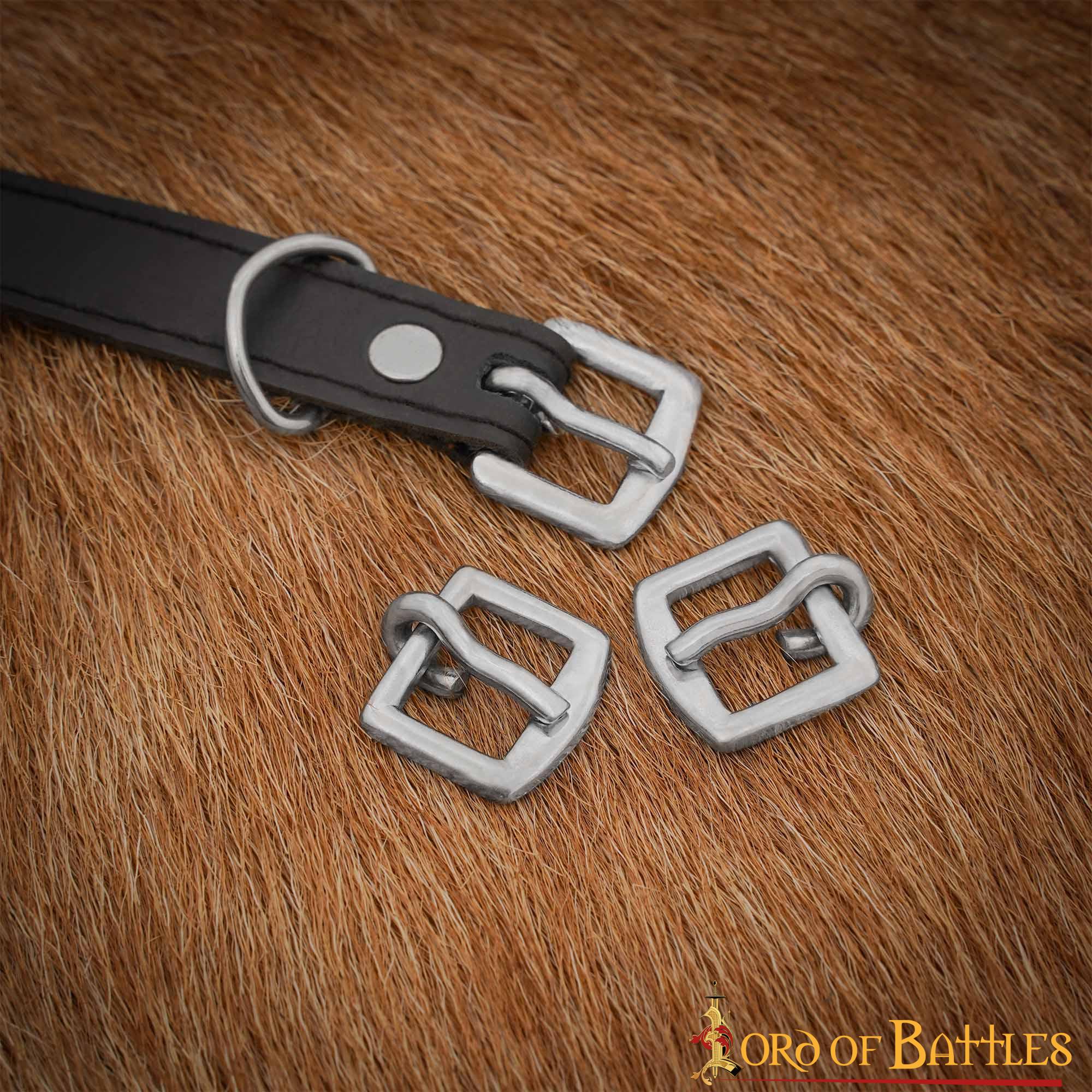 Hebillas Medievales Niqueladas del Siglo Xiv - Juego de 3 Cierres de Acero para Cinturones, Armaduras y Artesanía de Cuero - Imagen 11