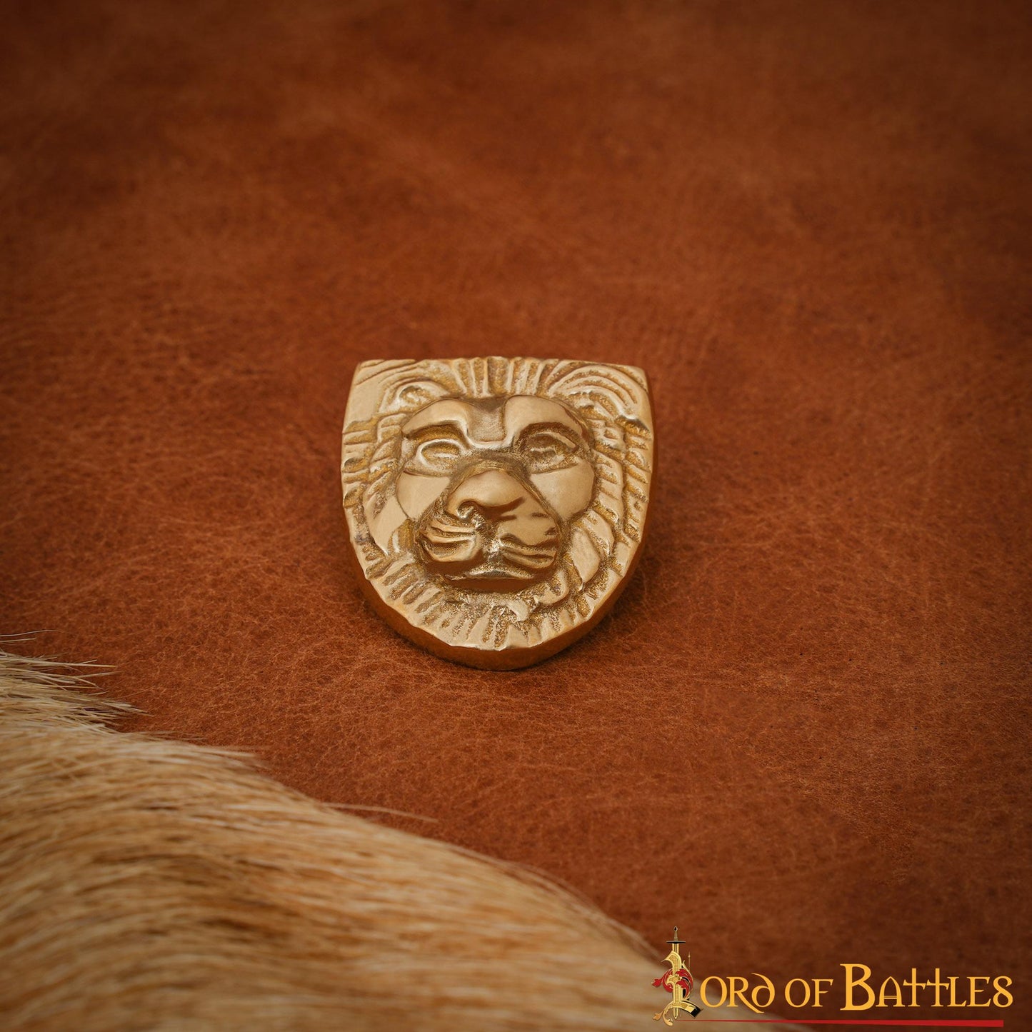 Adorno de Latón con Cabeza de León - León de Nemea de la Mitología Griega - Imagen 5