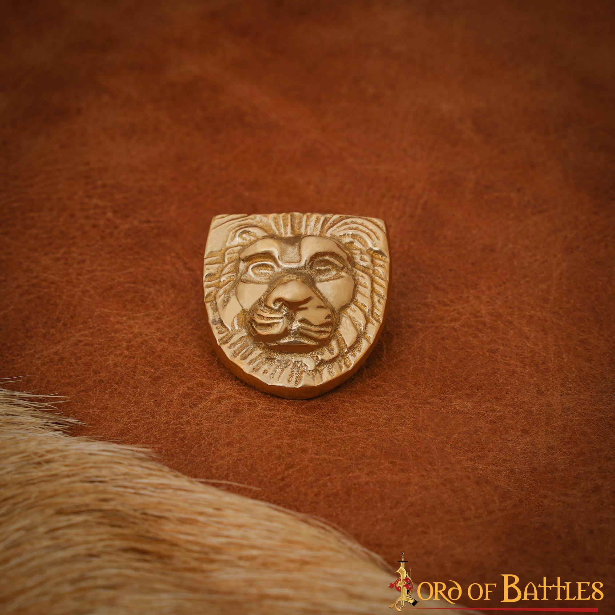 Adorno de Latón con Cabeza de León - León de Nemea de la Mitología Griega - Imagen 5