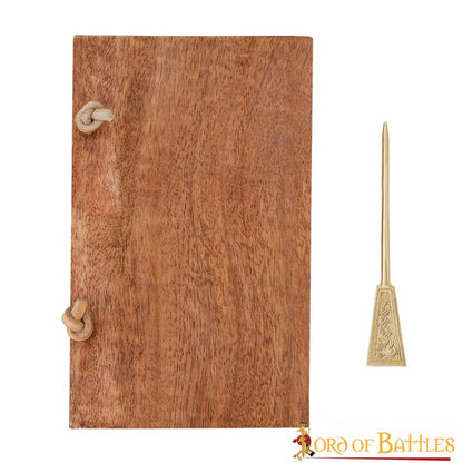 Tabla de Cera Medieval de Madera con Estilete de Latón - Imagen 8