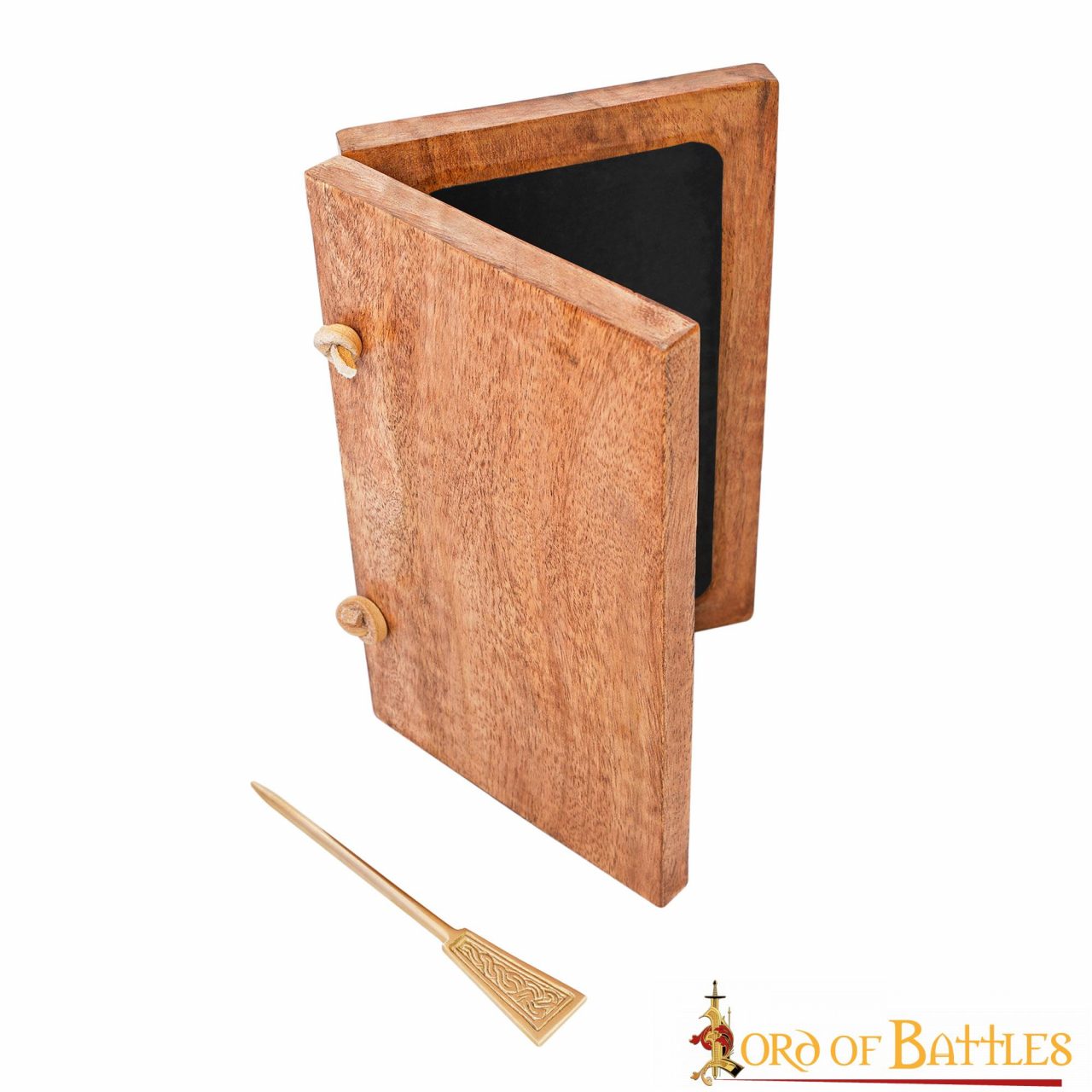 Tabla de Cera Medieval de Madera con Estilete de Latón - Imagen 9