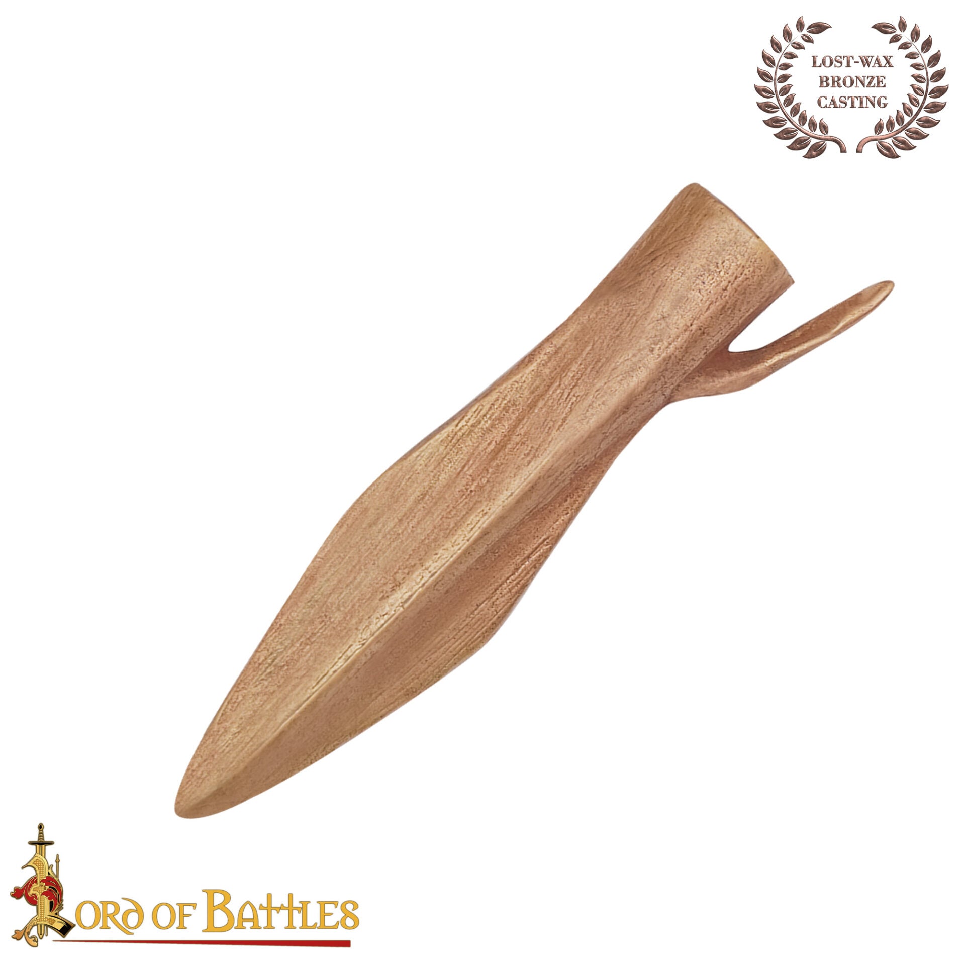 Antigua Punta de Flecha de Bronce Fundido a la Cera Perdida de 4,5 Cm en Forma de Hoja Hueca - Imagen 7