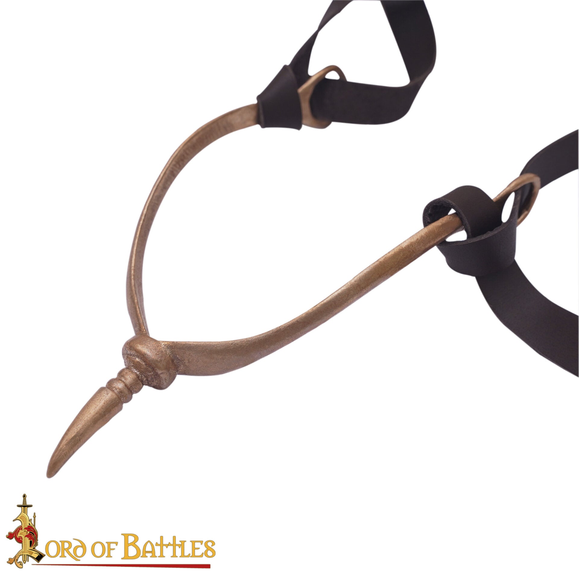 Espuelas Medievales del Siglo Xiii-xv de Bronce Fundido a la Cera Perdida con Correas de Cuero - Imagen 2