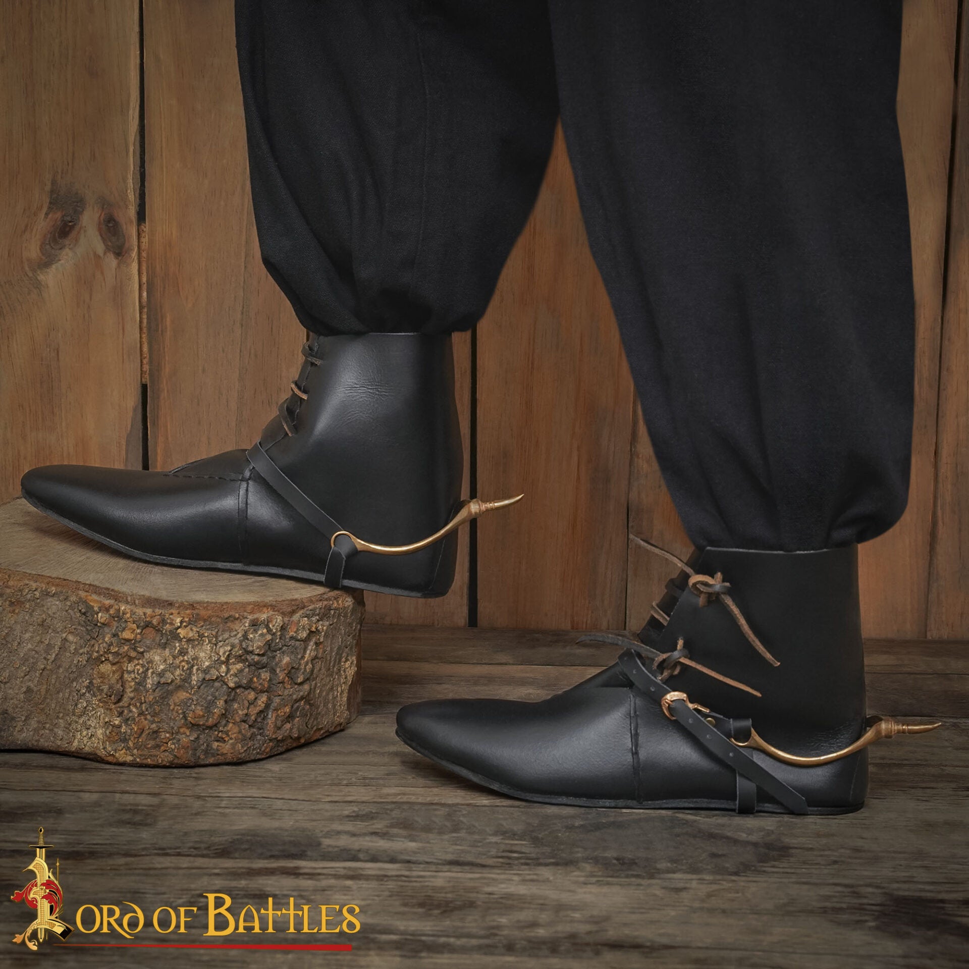 Espuelas Medievales del Siglo Xiii-xv de Bronce Fundido a la Cera Perdida con Correas de Cuero - Imagen 7