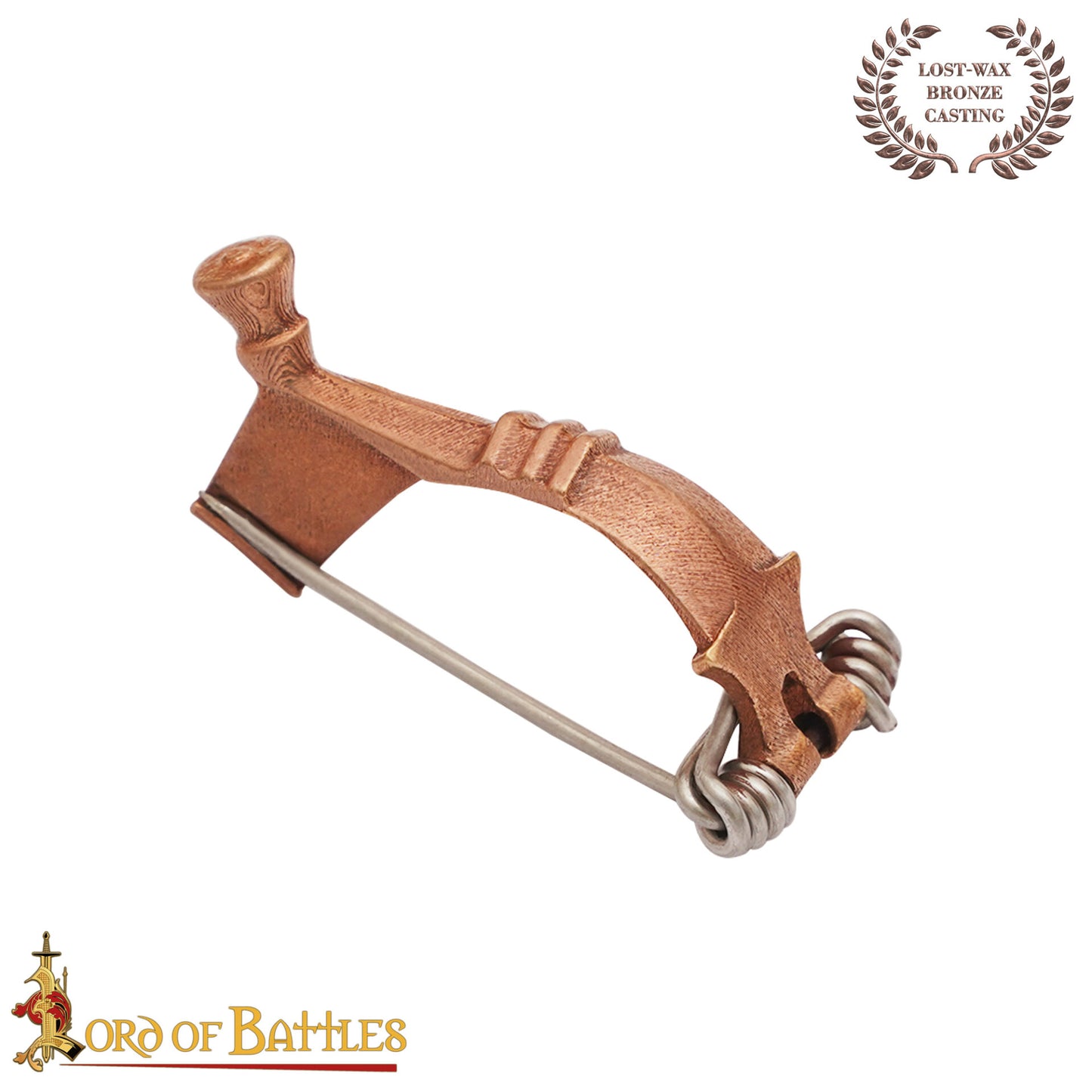 Broche Romano del Peroné de la Rodilla del Siglo Ii-iii Alfiler de Capa de Bronce Fundido a la Cera Perdida - Imagen 1