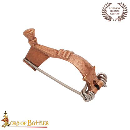 Broche Romano del Peroné de la Rodilla del Siglo Ii-iii Alfiler de Capa de Bronce Fundido a la Cera Perdida - Imagen 1