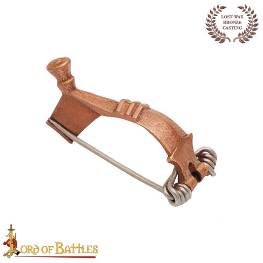 Broche Romano del Peroné de la Rodilla del Siglo Ii-iii Alfiler de Capa de Bronce Fundido a la Cera Perdida - Imagen 1