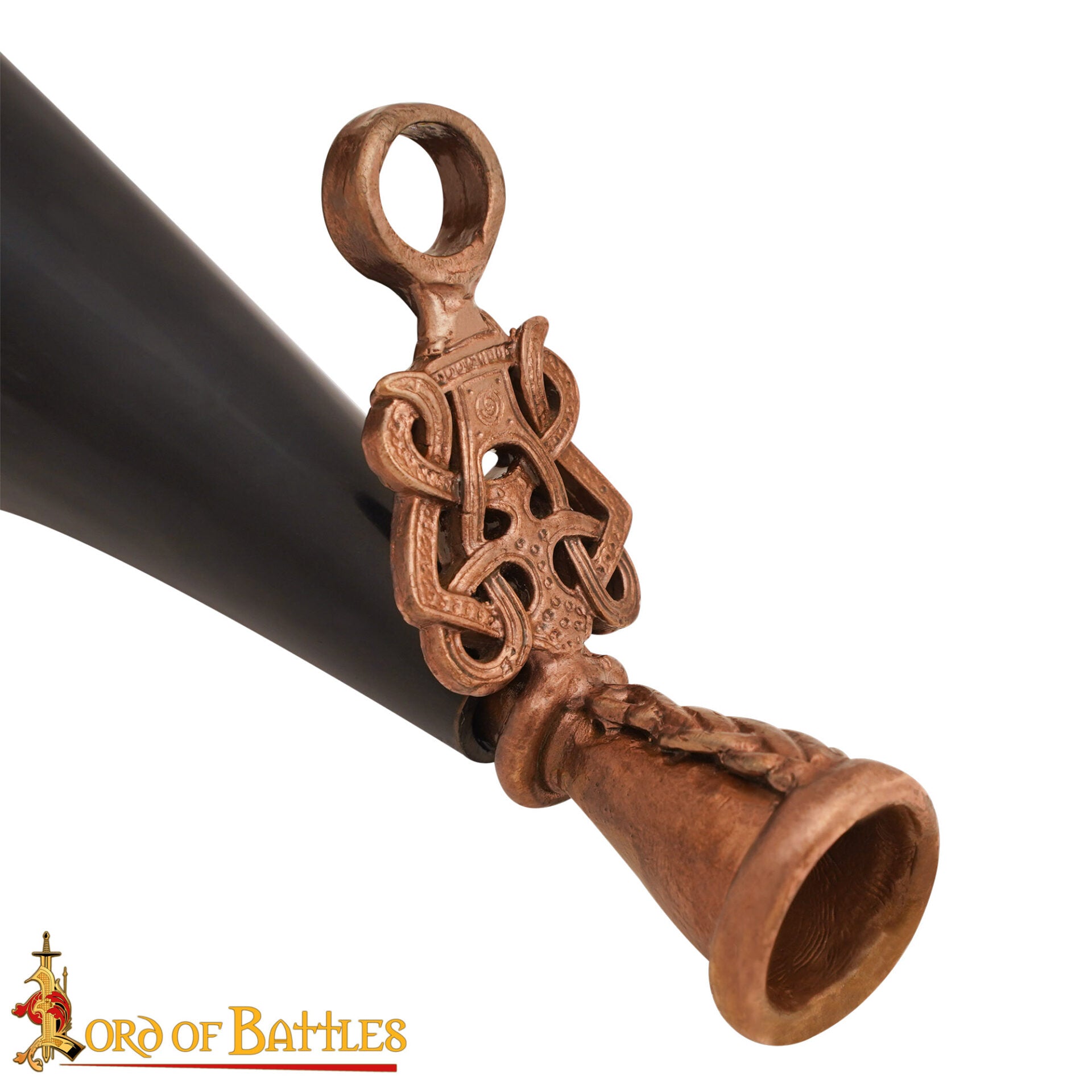 Cuerno de Soplar Vikingo / Gjallarhorn con Boquilla de Bronce Fundido a la Cera Perdida - Imagen 2