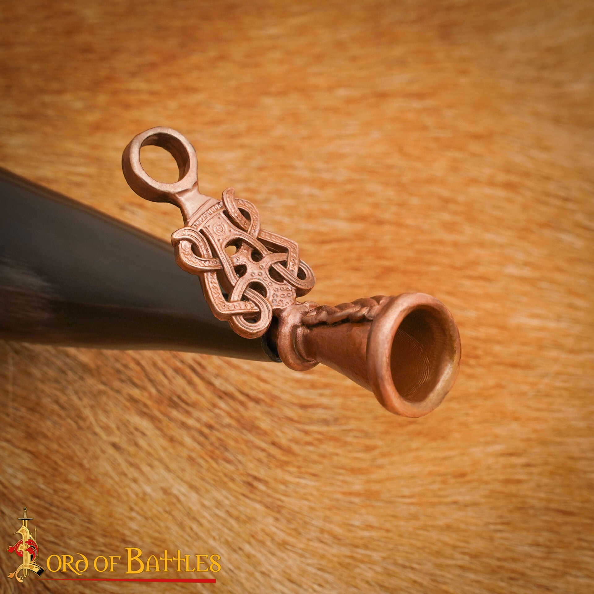 Cuerno de Soplar Vikingo / Gjallarhorn con Boquilla de Bronce Fundido a la Cera Perdida - Imagen 3