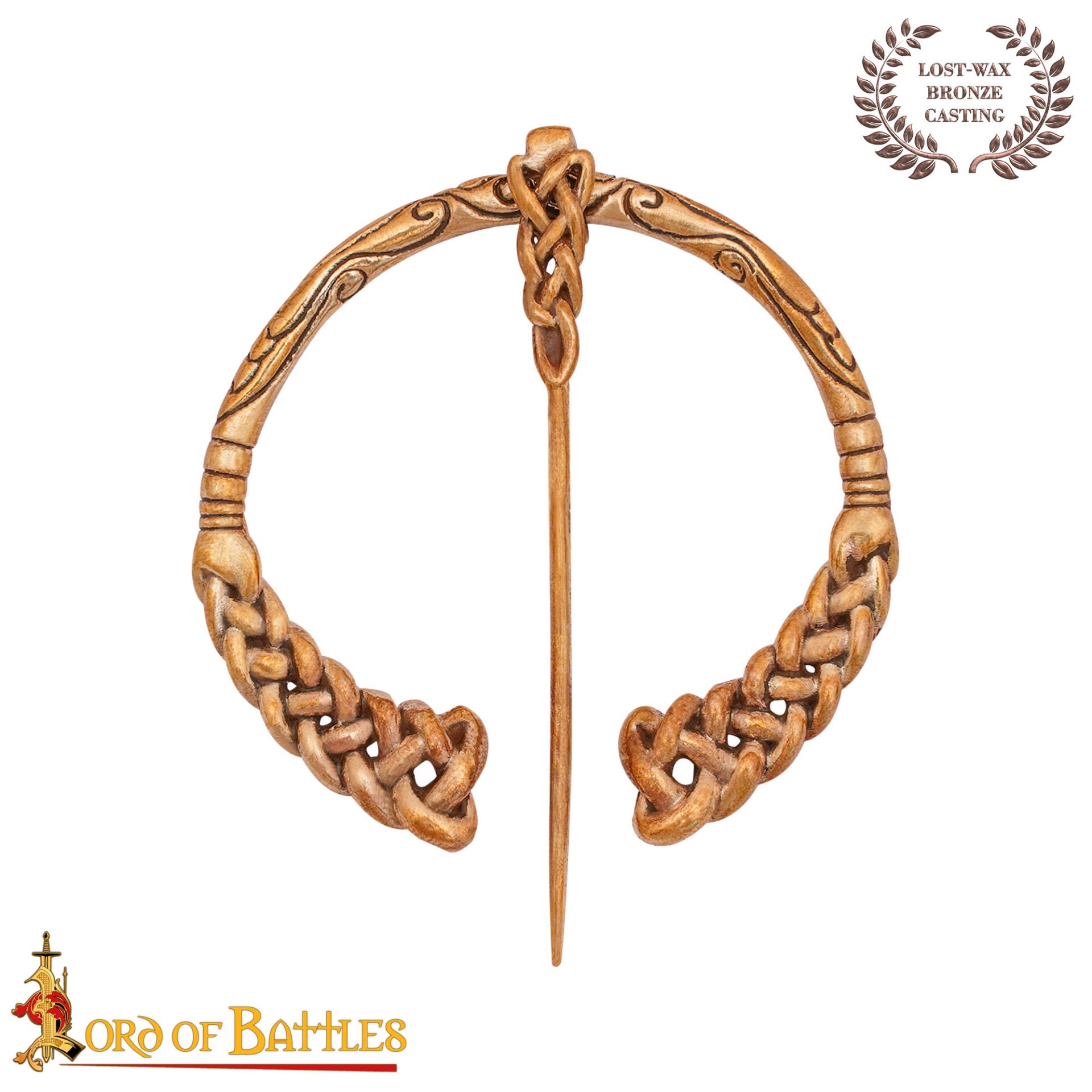 Broche Celta / Alfiler de Capa Bronce Fundido a la Cera Perdida - Imagen 1