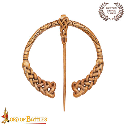 Broche Celta / Alfiler de Capa Bronce Fundido a la Cera Perdida - Imagen 1