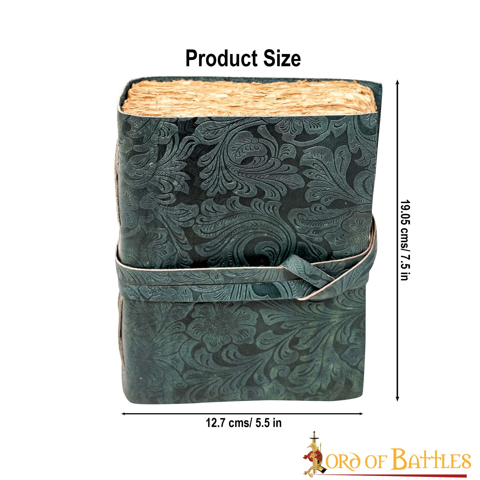 Diario Medieval de Cuero con Papel Antiguo -verde - Diario Hecho a Mano - Imagen 23