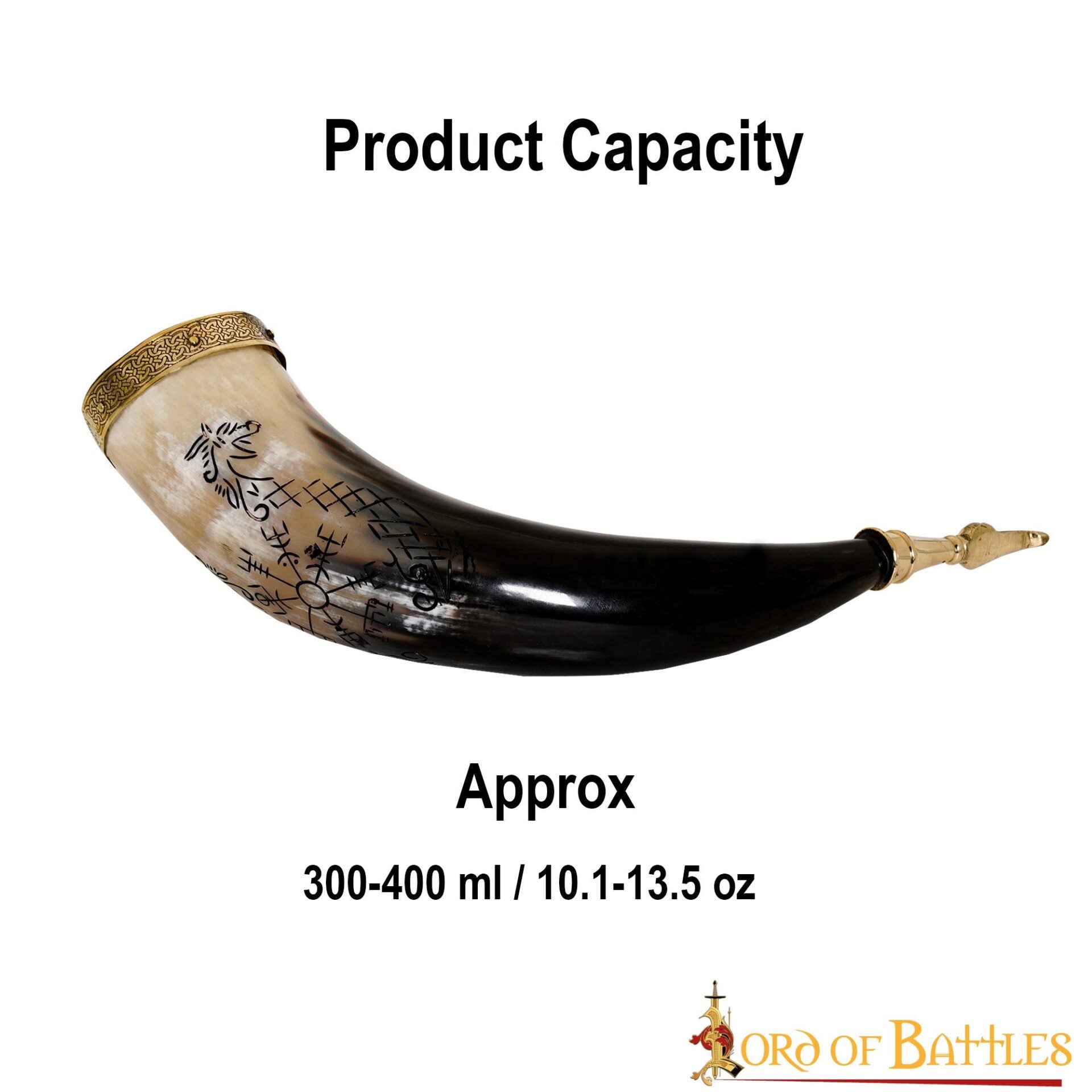 Cuerno Vikingo para Beber con Brújula y Grabado de Jormungandr - Cuerno de Buey Hecho a Mano - Imagen 10