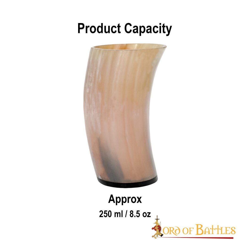 Taza de Cerveza Medieval Vikinga Hecha a Mano con Auténtico Cuerno de Buey - Imagen 3