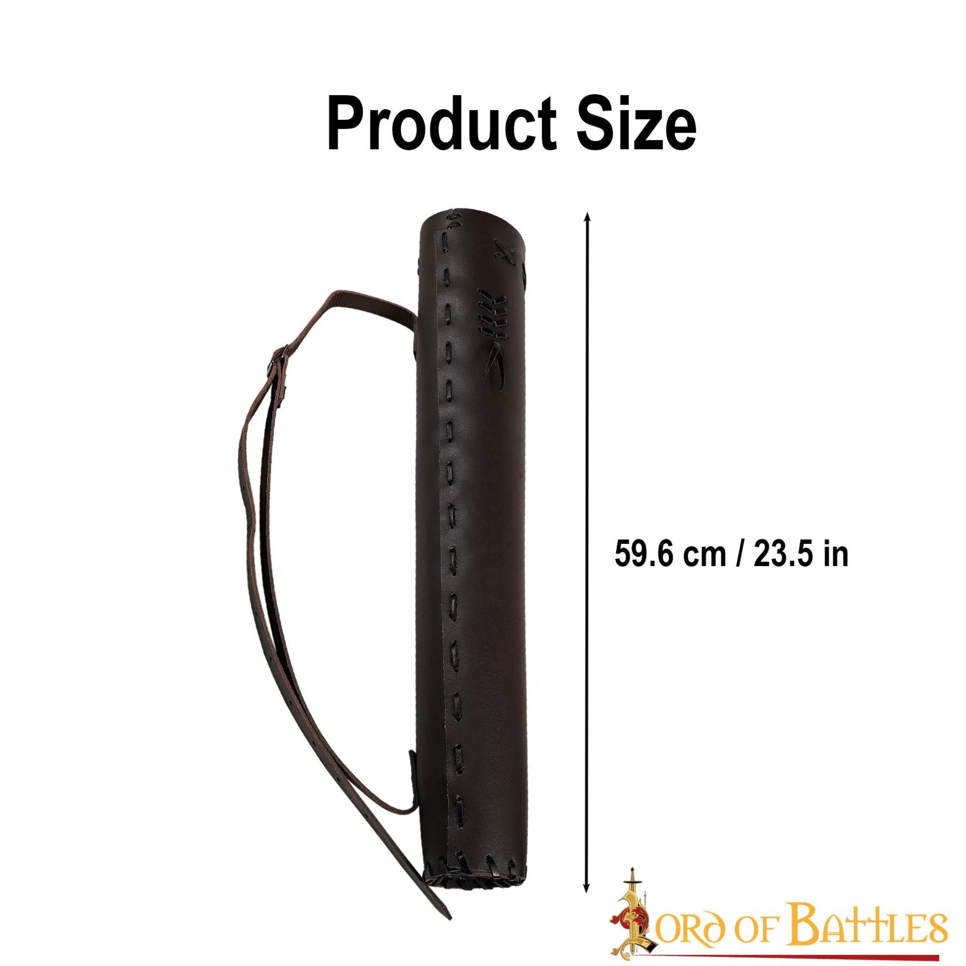 Carcaj Clásico Medieval de Cuero Fantasía Auténtica Marroquinería - Imagen 3