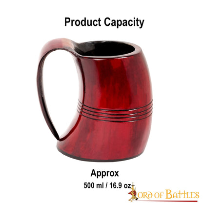 Taza de Cerveza Vikinga de Cuerno de Buey Auténtica Hecha a Mano - Imagen 3