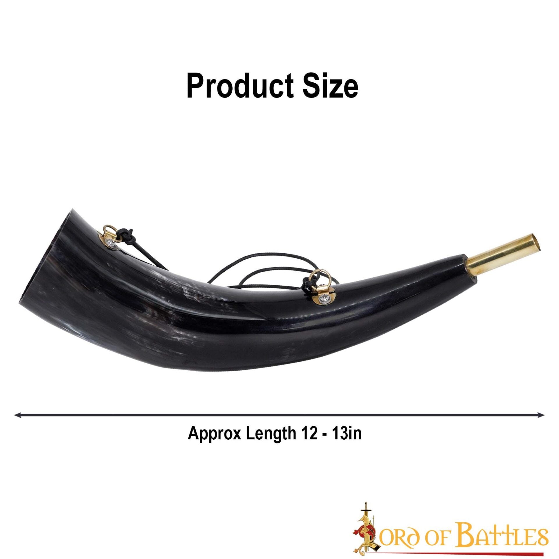 Viking Blowing Horn - Bocina de Buey de Origen Ético con Boquilla de Latón - Imagen 11