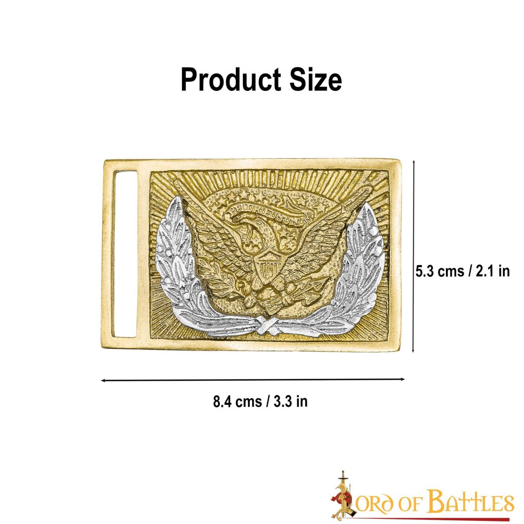 Hebilla de Cinturón de Latón Puro de Oficial de la Unión de la Guerra Civil Americana - Imagen 3