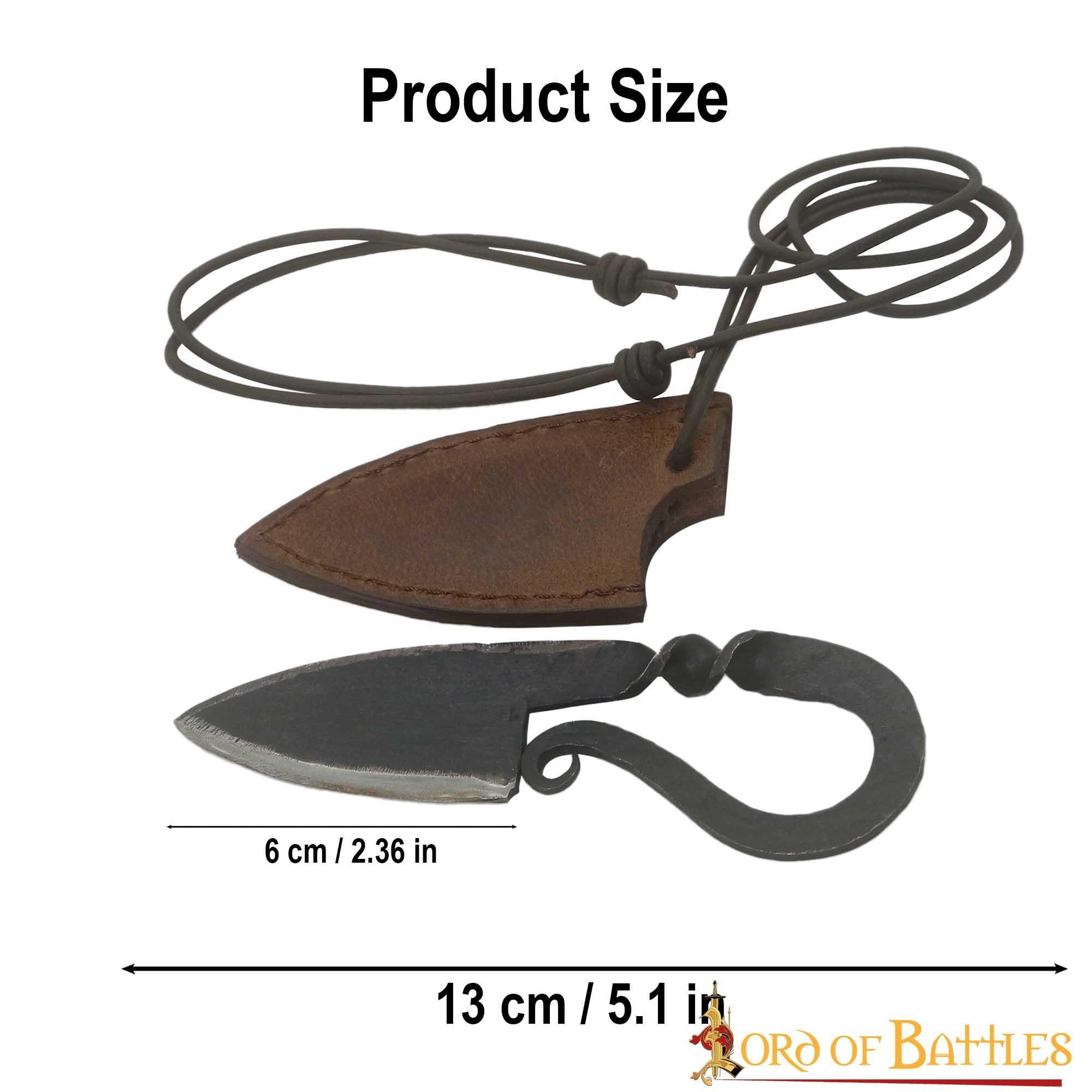 Cuchillo Vikingo de Hierro Forjado a Mano con Funda de Cuero Auténtico - Imagen 3