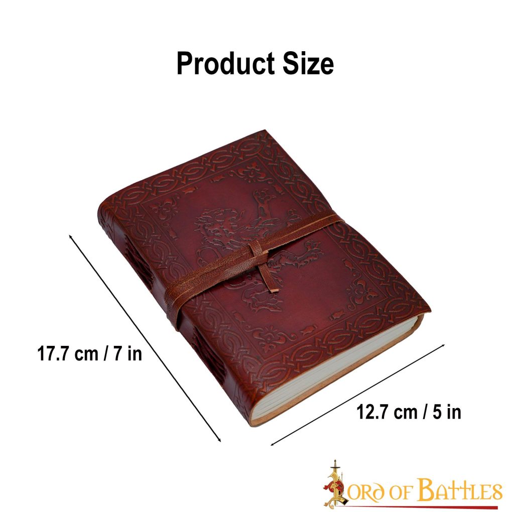 Diario Heráldico León Rampante Diario de Piel Auténtica Hecho a Mano - Imagen 3