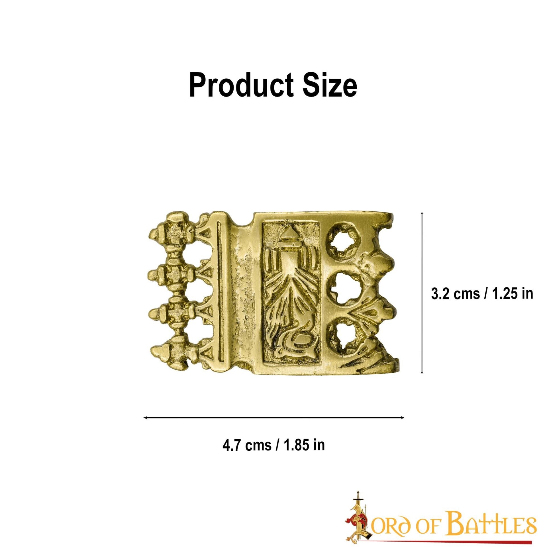 Viking Belt Chape - Punta de Latón Ornamentada para Cinturón - Imagen 3