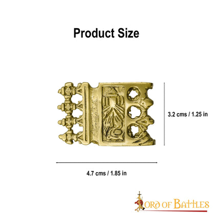 Viking Belt Chape - Punta de Latón Ornamentada para Cinturón - Imagen 3