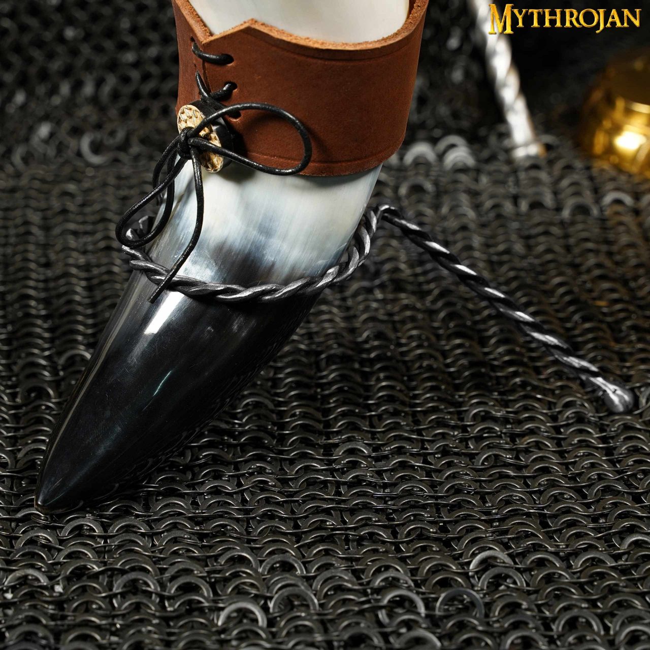 Mythrojan Cuerno para Beber Forjado a Mano Twisted Rack - Imagen 6