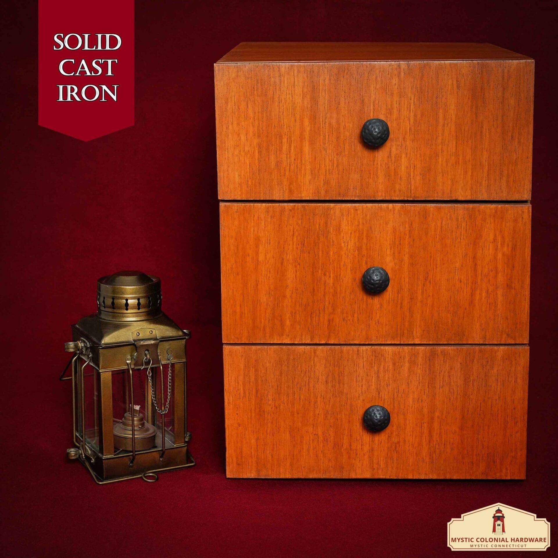 Pomo Cuadrado de Hierro Forjado a Mano - 1 1/4 Pulgadas de Diámetro - Imagen 7