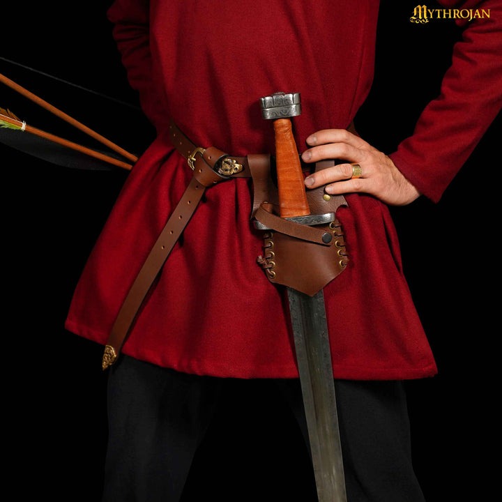 Mythrojan Medieval Renacimiento Espada de Cuero Rana Espada Larp Disfraz Accesorio Rana Espada Porta Estoque Caballero Espada Cinturón Rana Daga de Cuero Espada Pirata Funda - Imagen 6